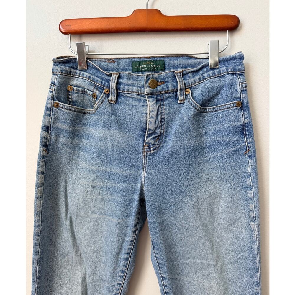 Lauren Jeans Co. LRL Women's Slim Straight Jeans Size 2 Light Wash Stretch - Picture 5 of 9